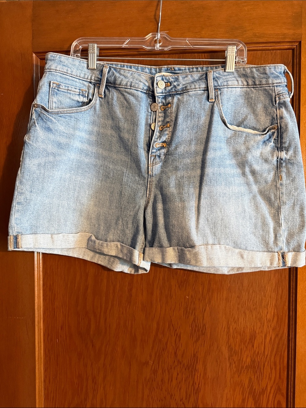 Old Navy Light Blue Button-Fly Denim Shorts